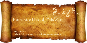 Herskovits Ödön névjegykártya